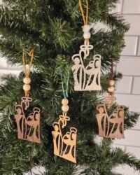 Nativity Scene Ornament – Pine Wood Christmas Décor